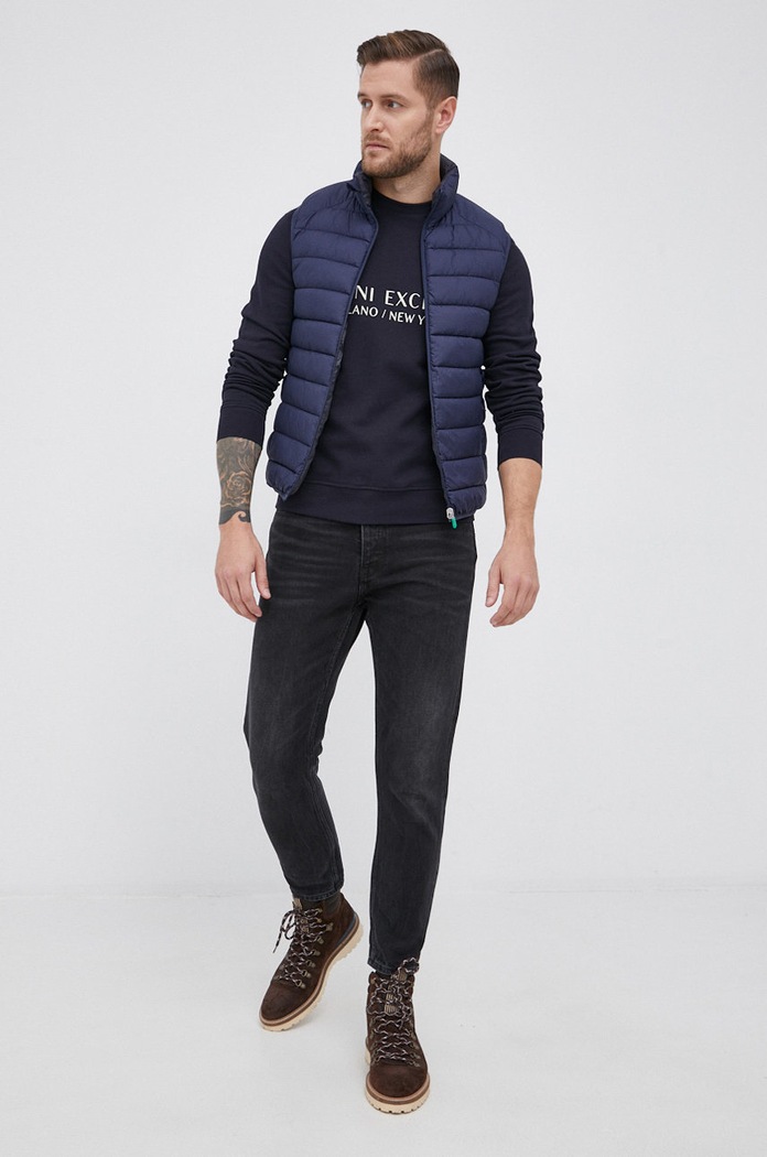 Pamučna dukserica Armani Exchange 8NZM88.ZJKRZ.NOS mornarsko plava AA00