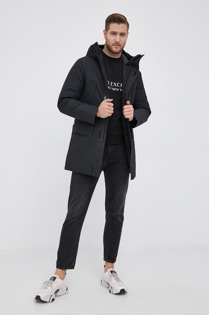 Pamučna dukserica Armani Exchange 8NZM88.ZJKRZ.NOS crna AA00