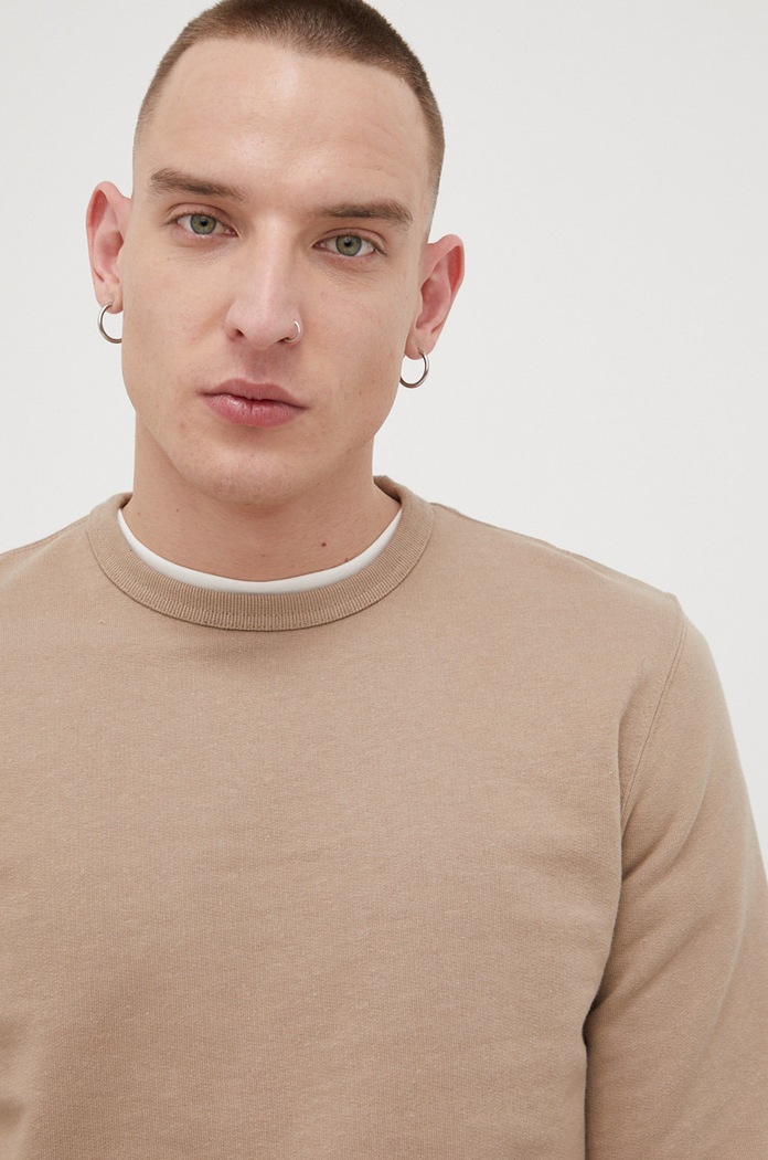 Jack & Jones Bluza bawełniana beżowy 12190575.Crockery