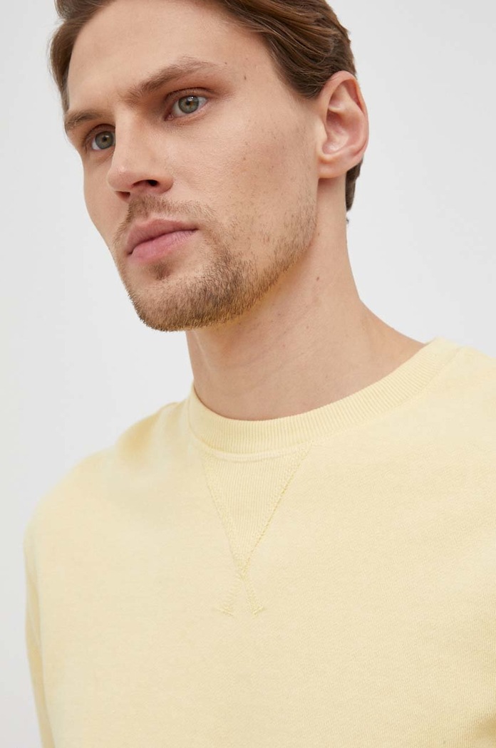 Bluza bawełniana Selected Homme żółty 16077366.Sunlight