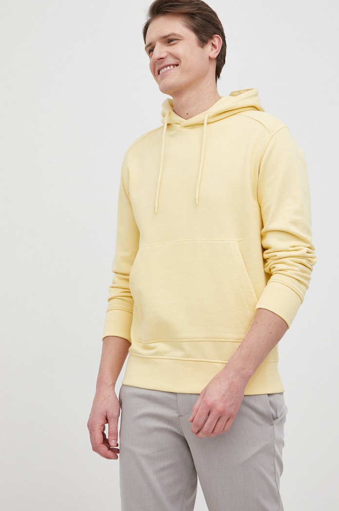 Selected Homme Bluza bawełniana żółty 16077368.Sunlight