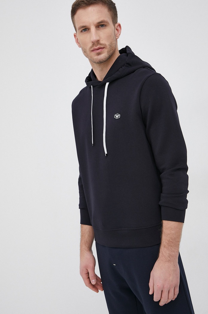 Dukserica Emporio Armani s kapuljačom mornarsko plava 8N1MD0.1JHSZ.NOS