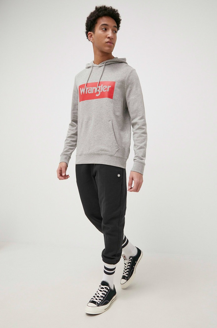 Wrangler bluza z kapturem szary W6MAHAX37