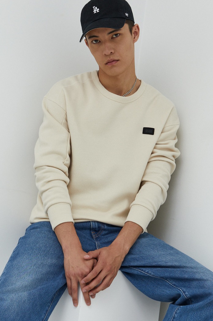 Jack & Jones bluza pozostałe beżowy 12216345.Moonbeam