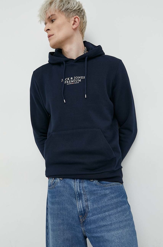 Mikina Premium by Jack&Jones Archie s kapucí námořnická modř 12216335.NavyBlazer