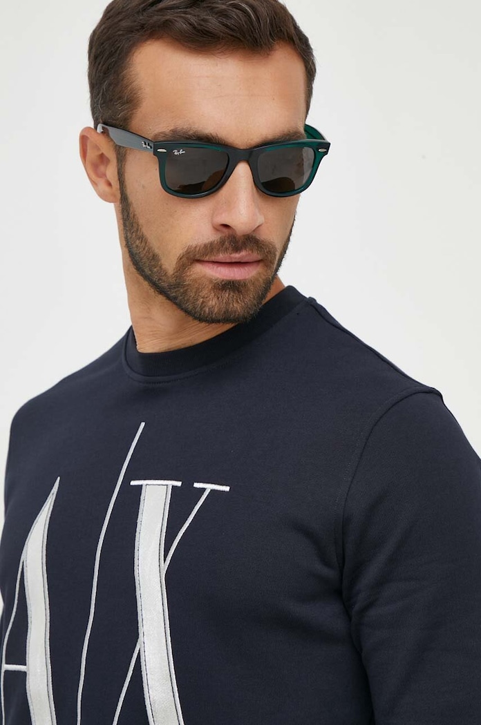 Bavlnená mikina Armani Exchange tmavomodrá 8NZMPQ.ZJ1ZZ.NOS