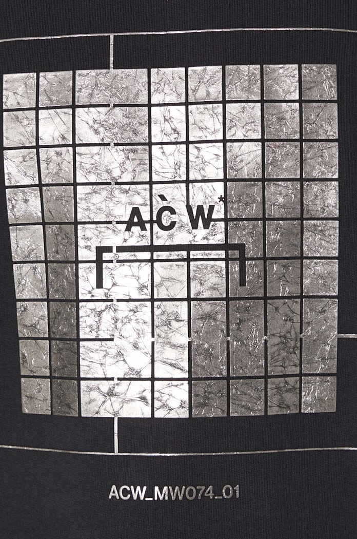 A-COLD-WALL* bluza bawełniana Foil Grid Hoodie ACWMW074.