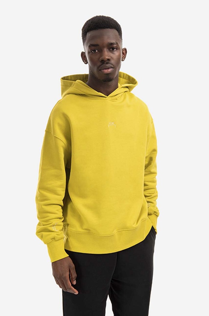 A-COLD-WALL* bluza bawełniana Essential Hoodie nadruk zielony ACWMW081.