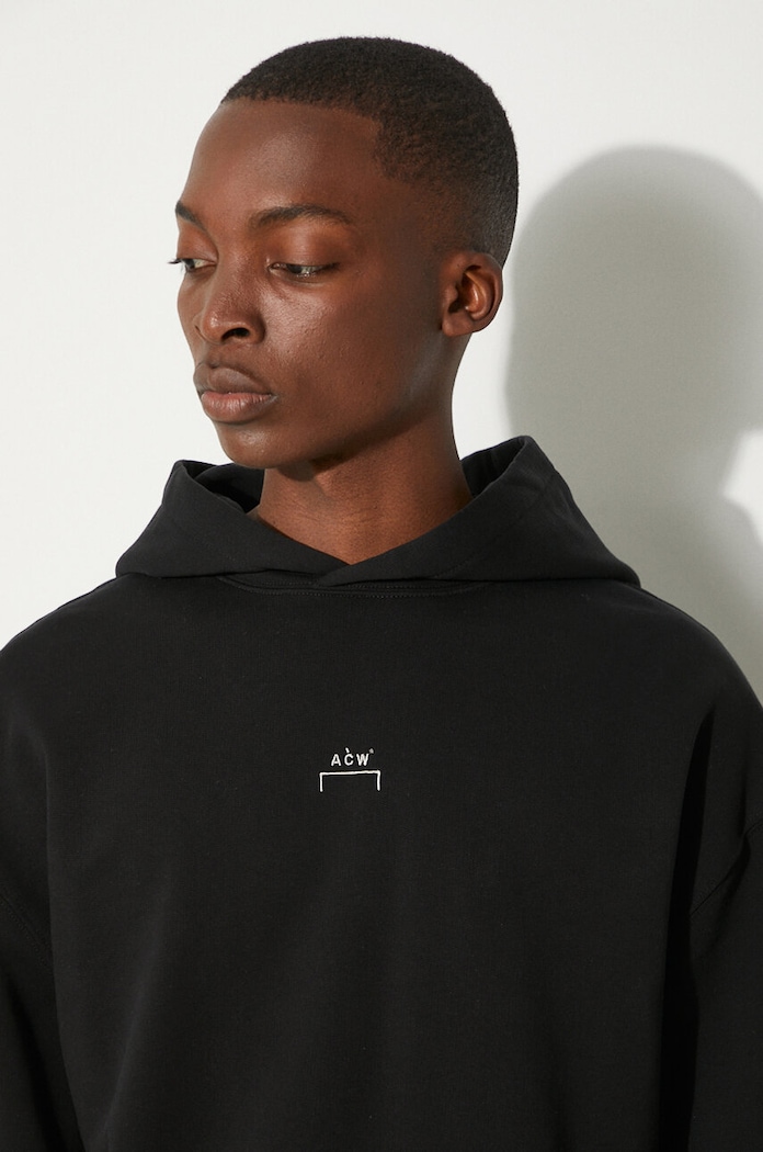 A-COLD-WALL* bluza bawełniana Essential Hoodie ACWMW081. czarny