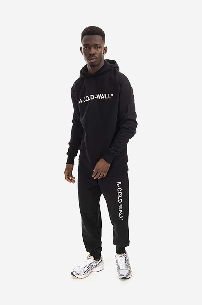 Bavlněná mikina A-COLD-WALL* Essential Logo Hoodie ACWMW083. černá AA00