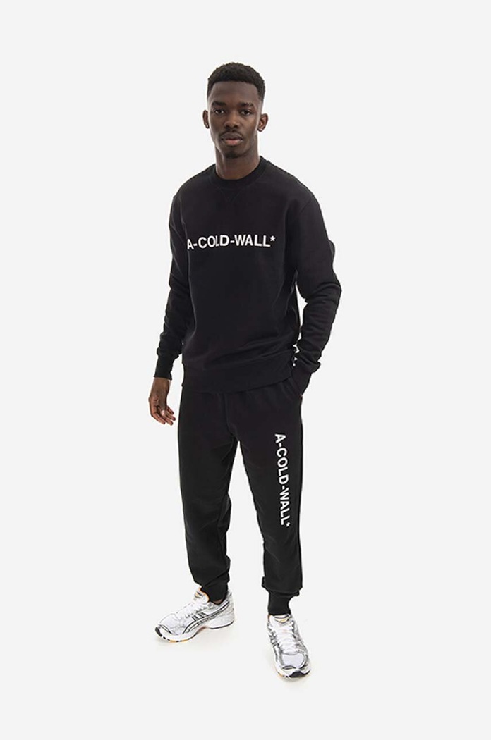 A-COLD-WALL* bluza bawełniana Essential Logo Crewneck ACWMW082. czarny AA00