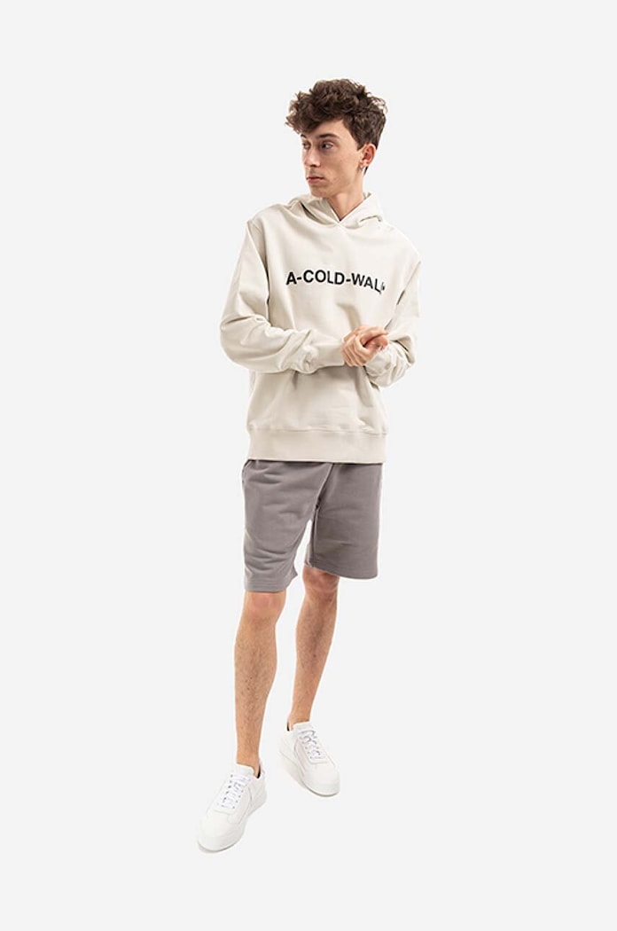 A-COLD-WALL* bluza bawełniana Essential Logo Hoodie ACWMW057. beżowy AA00