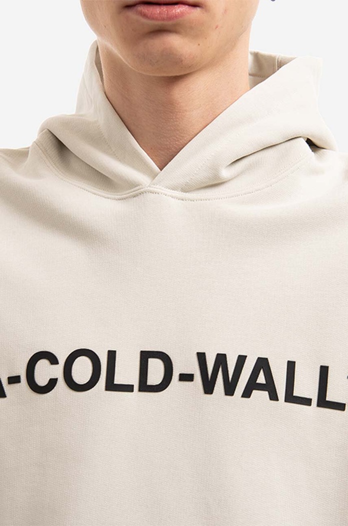 A-COLD-WALL* bluza bawełniana Essential Logo Hoodie beżowy ACWMW057.