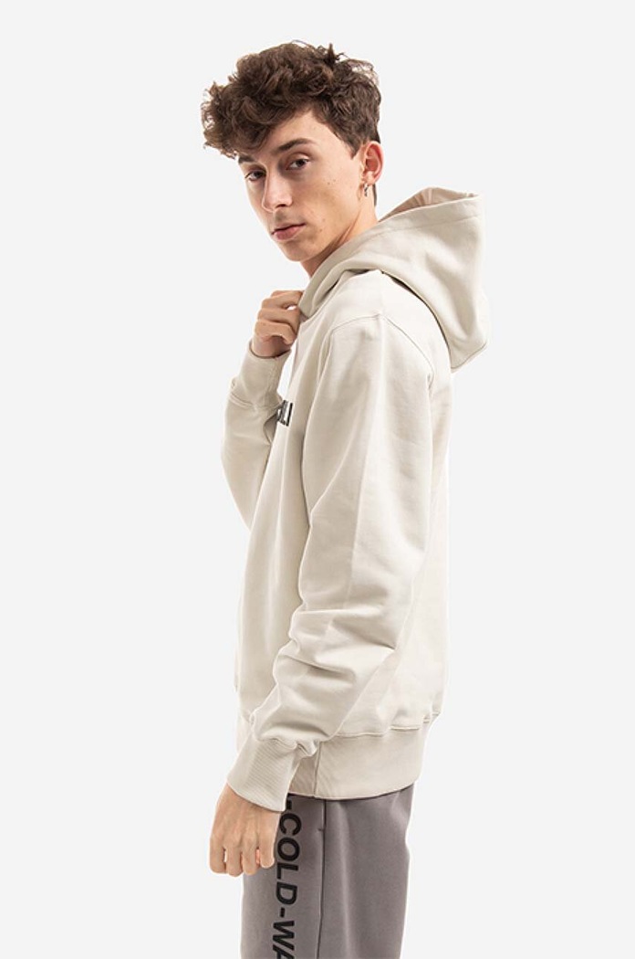 A-COLD-WALL* bluza bawełniana Essential Logo Hoodie ACWMW057. beżowy