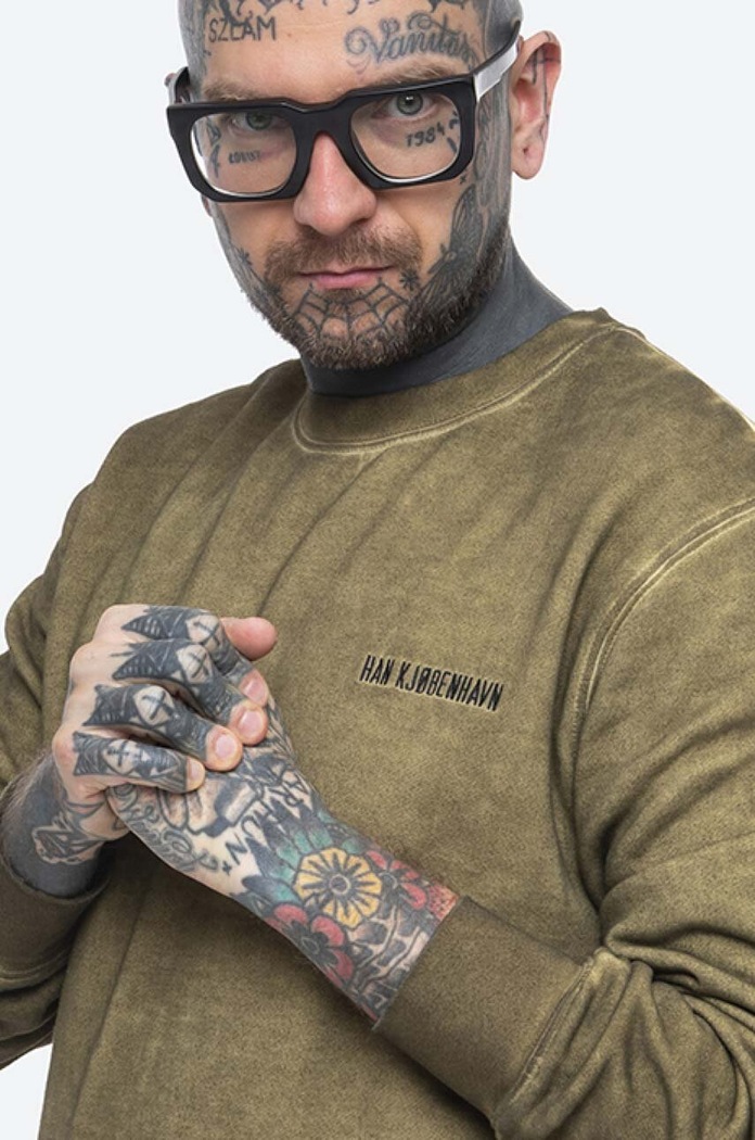 Han Kjøbenhavn cotton sweatshirt Casual Crew green M.130402