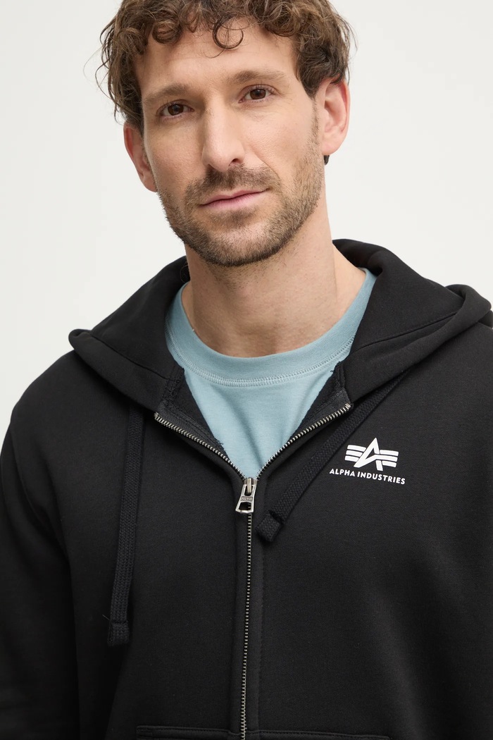 Alpha Industries bluză Basic Zip Hoody SL negru 118342.03