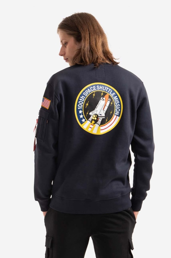 Îmbrăcăminte Alpha Industries Bluză bluză Space Shuttle Sweater 178307.07 bleumarin