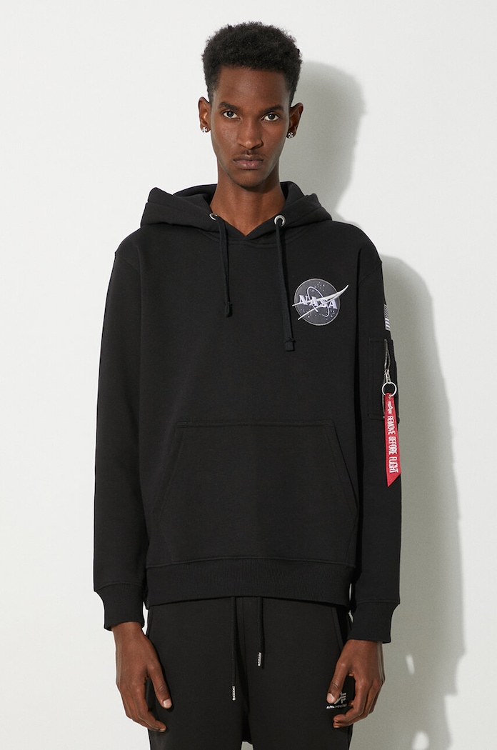 Μπλούζα Alpha Industries Space Shuttle στάμπα μαύρο 178317.03