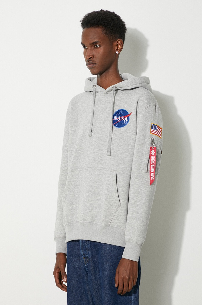 Alpha Industries sweatshirt Space Shuttle Hoody gray 178317.17