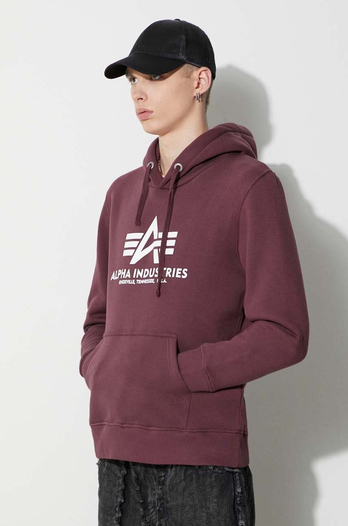 Alpha Industries sweatshirt Basic Hoody maroon 178312.21