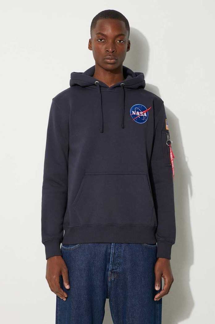 Суичър Alpha Industries Space Shuttle Hoody надпис тъмносин 178317.07