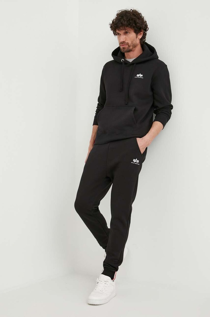 Alpha Industries bluză Basic Hoody Small Logo 196318.03 negru AA00