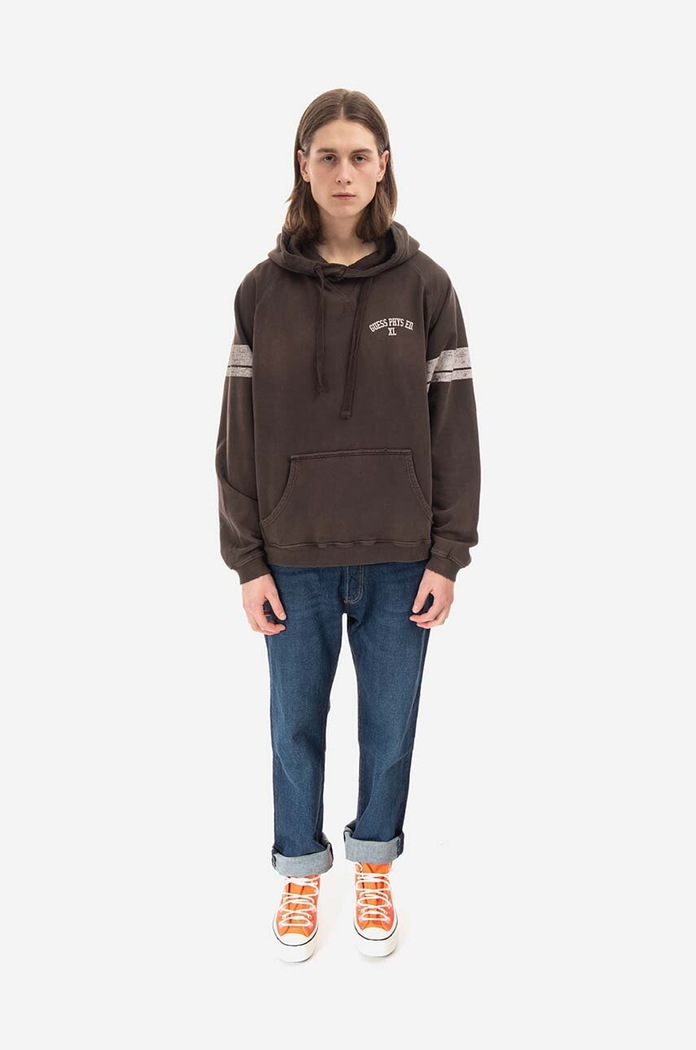 Bombažen pulover Guess S kapuco rjava M2BQ00.KBB40