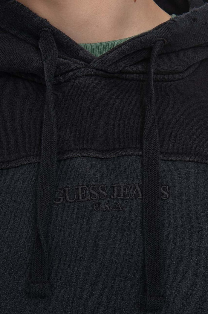 Памучен суичър Guess Two Tone Hoodie черен M2BQ02.KBB40