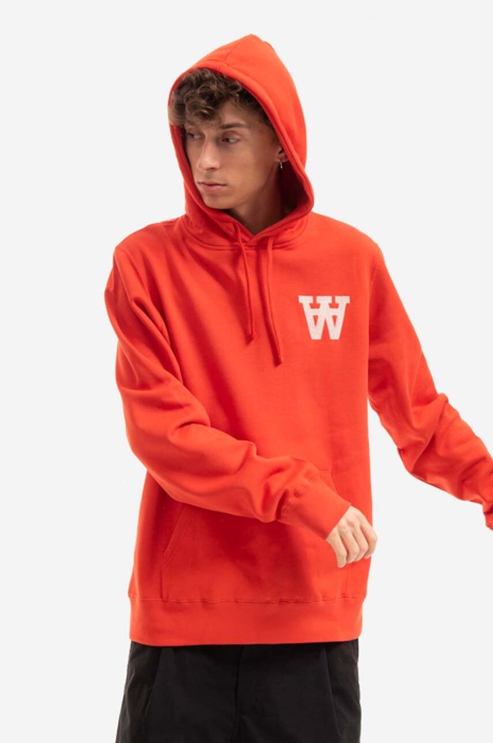 Wood Wood bluza bawełniana Ian AA Hoodie 10295600.2424 czerwony