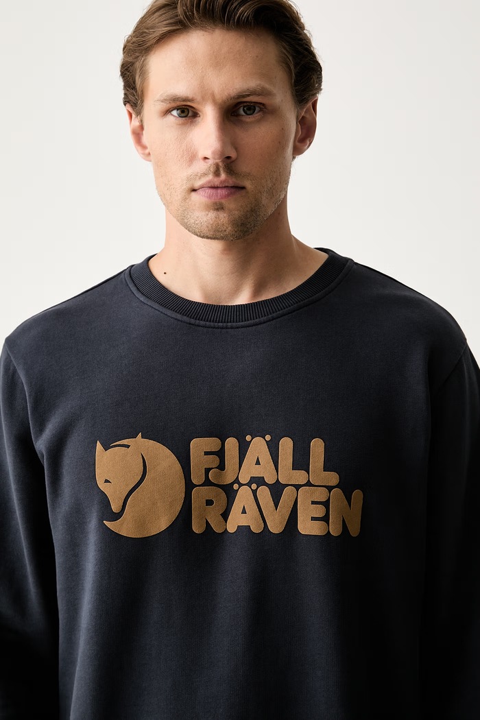 Fjallraven bluza męska bawełniana Fjällräven Logo granatowy F84142