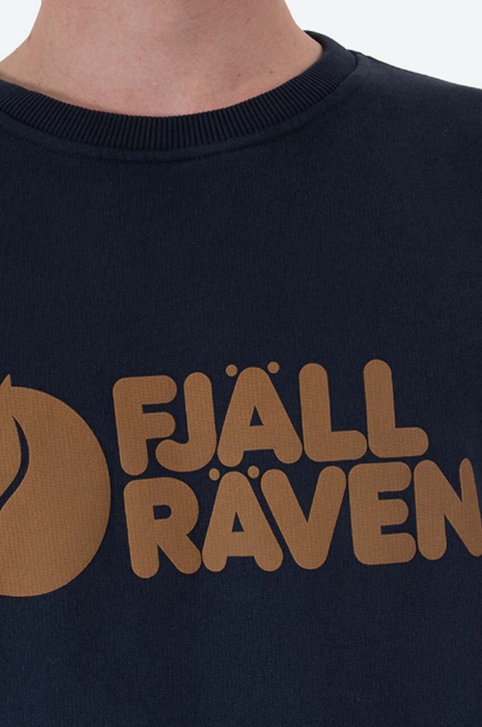 Fjallraven bluza męska bawełniana Fjällräven Logo granatowy F84142
