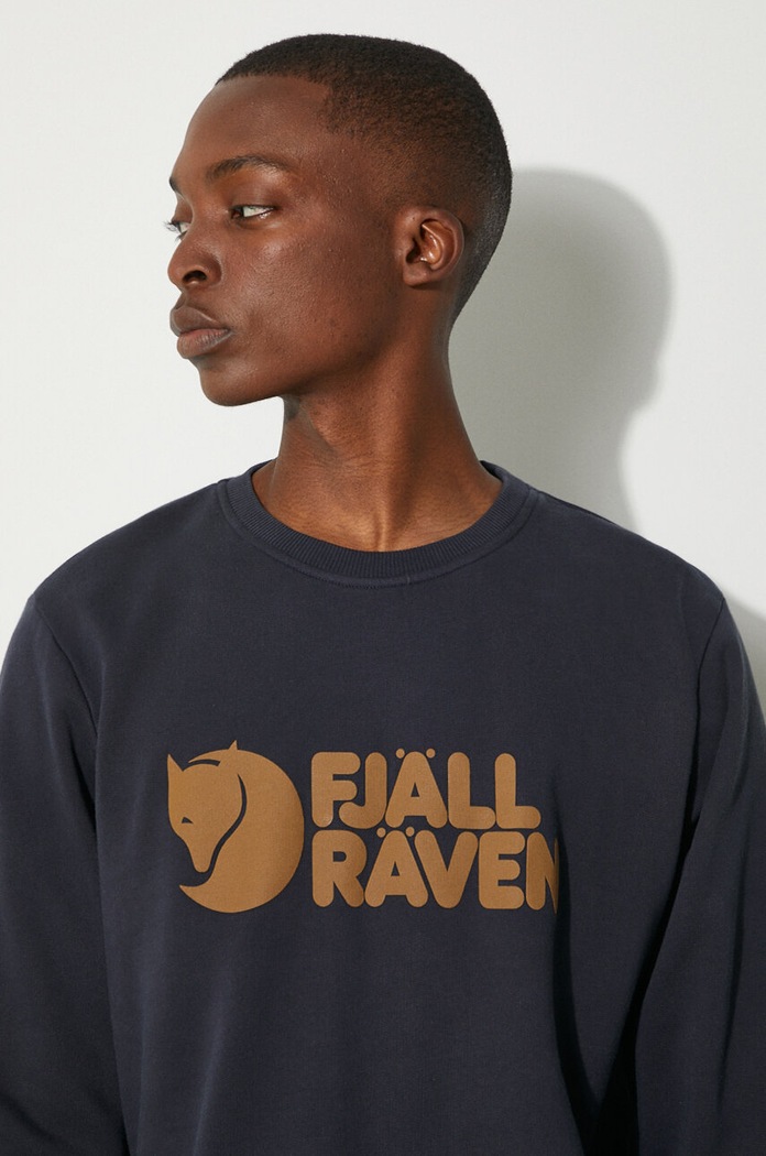 Fjallraven Fjällräven Logo hanorac din bumbac bărbătesc F84142 bleumarin