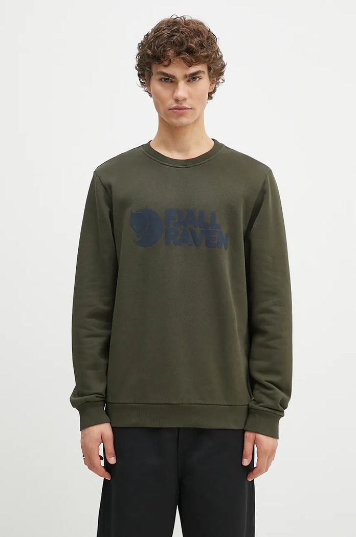 Fjallraven Fjällräven Logo sweatshirt Men's cotton cotton green F84142