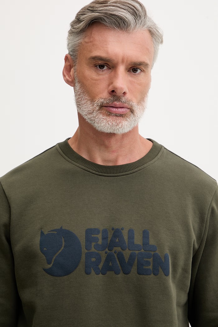 Fjallraven bluza męska bawełniana Fjällräven Logo zielony F84142