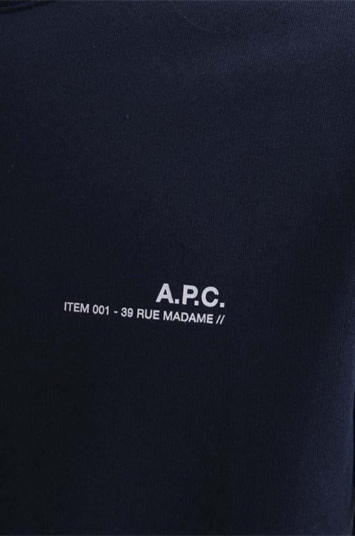 Hanorac de bumbac Sweat Item A.P.C. COEAS.H27608 bleumarin