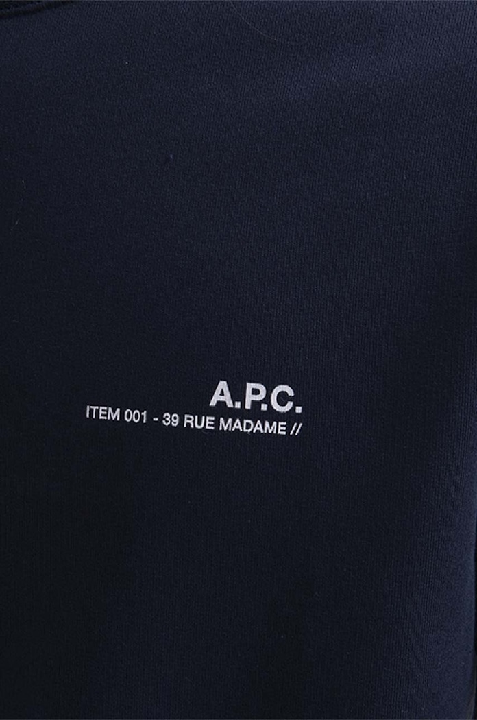 Hanorac de bumbac Sweat Item A.P.C. COEAS.H27608 bleumarin
