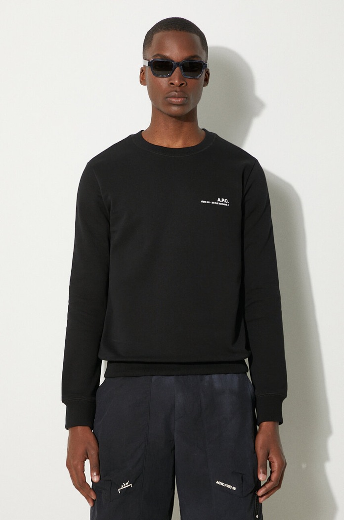 A.P.C. Bluza bawełniana Bluza A.P.C. Sweat Item czarny COEAS.H27608