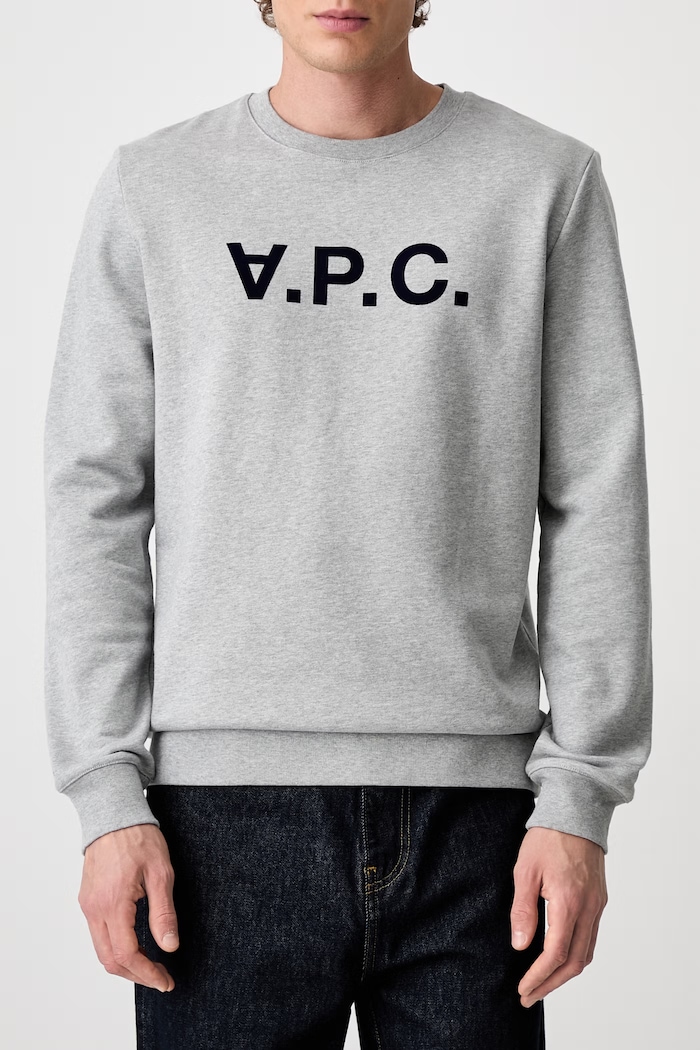 A.P.C. mikina pánská bavlněná Bluza A.P.C. Sweat Vpc COECQ-H27378 BLACK šedá COECQ.H27378
