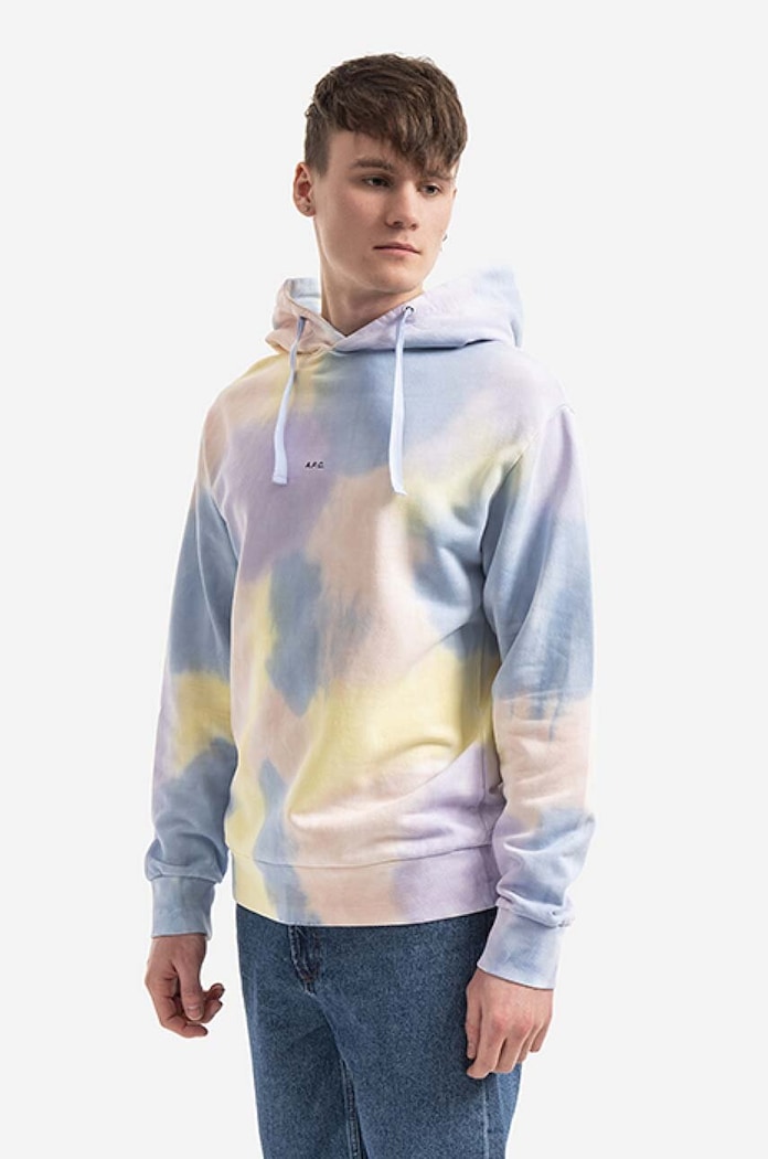 Bavlněná mikina A.P.C. Hoodie Victor COEWP-H27703 MULTICOLOR s kapucí vícebarevná COEWP.H27703