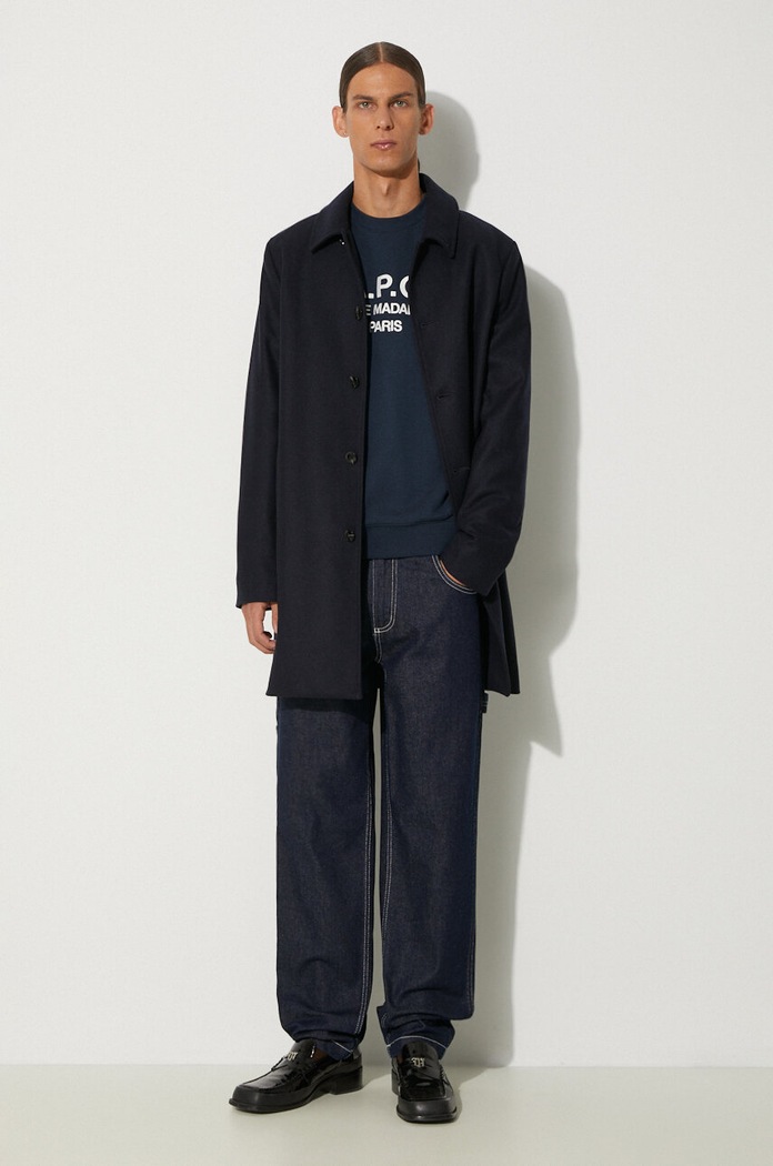 A.P.C. bluza bawełniana Rufus COEZD.H27500 granatowy AA00