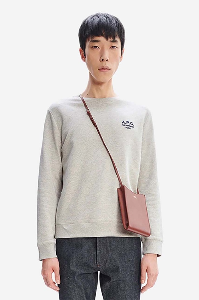 A.P.C. Hanorac de bumbac Sweat Rider gri COEZD.H27699
