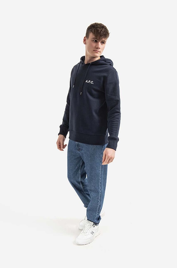 A.P.C. bluza bawełniana Leonard COETM.H27692 granatowy AA00