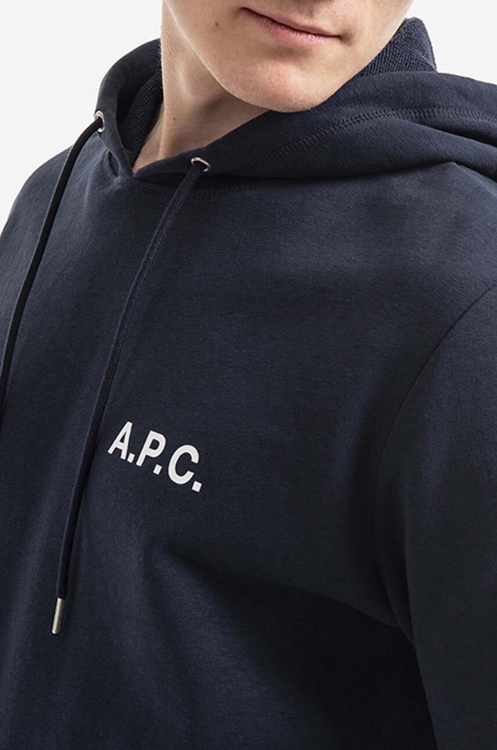 A.P.C. bluza bawełniana Leonard granatowy COETM.H27692