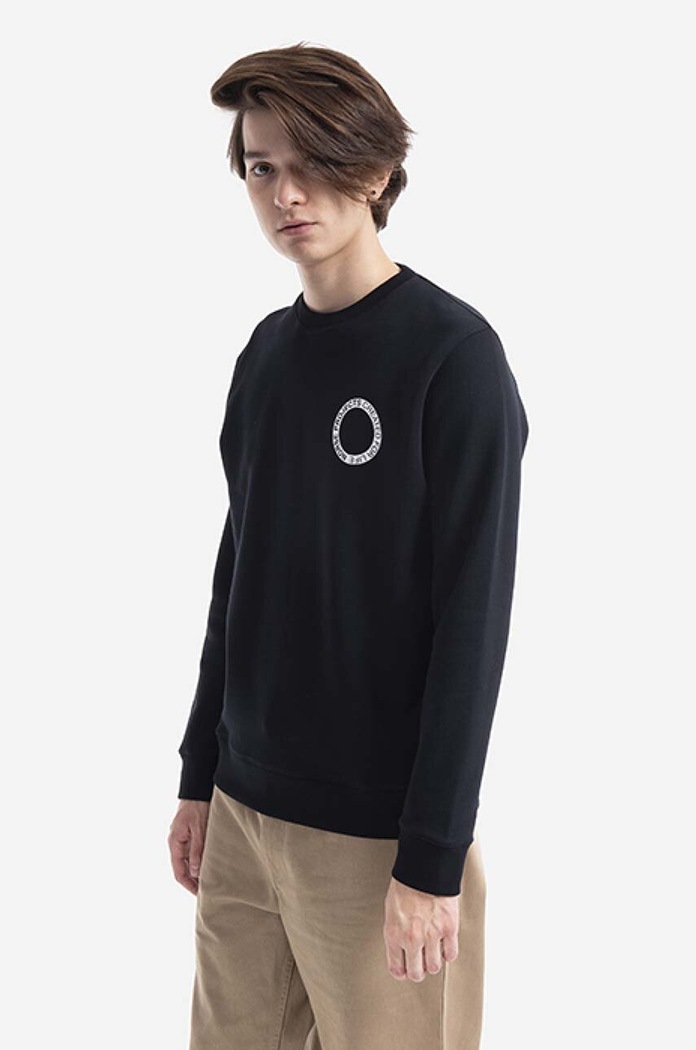 Norse Projects hanorac de bumbac Vagn BMC Logo Print print negru N20.1284.9999