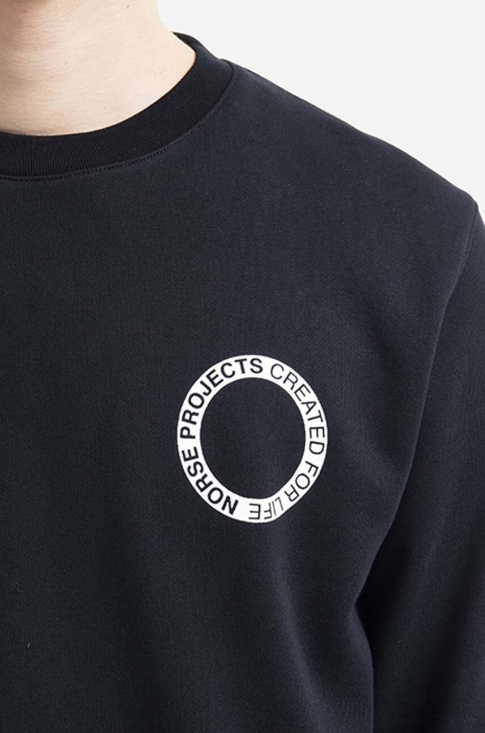 Norse Projects hanorac de bumbac Vagn BMC Logo Print negru N20.1284.9999