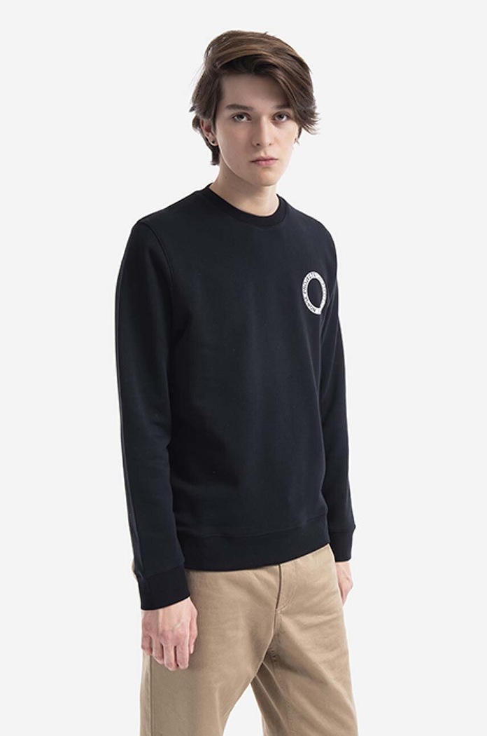 Norse Projects hanorac de bumbac Vagn BMC Logo Print N20.1284.9999 negru