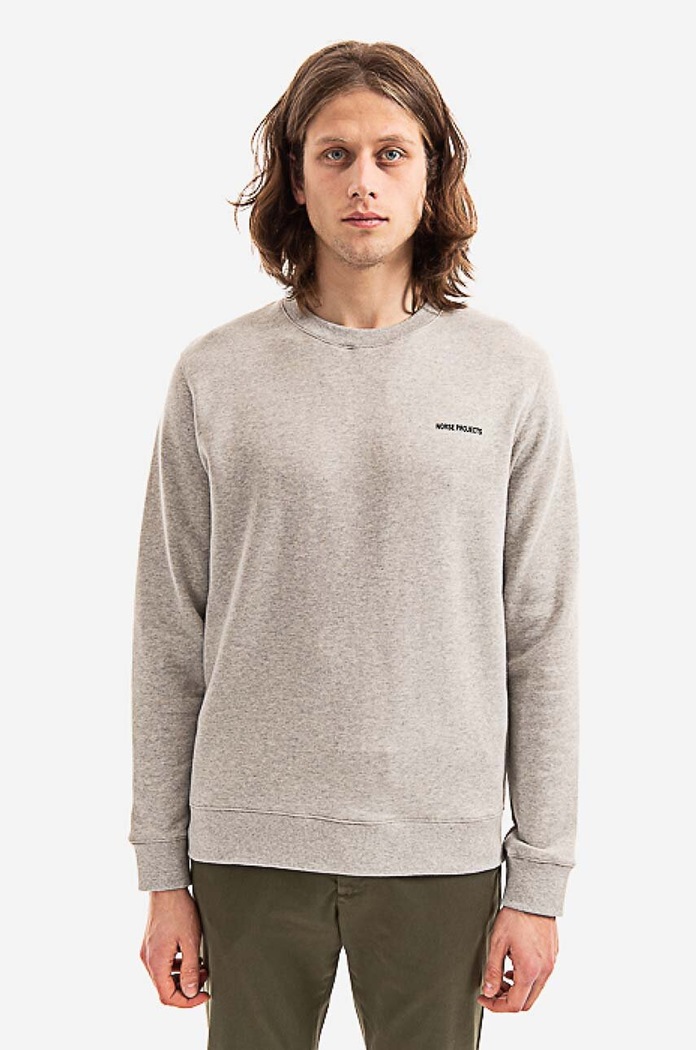 Norse Projects cotton sweatshirt Vagn Logo Planet friendly gray N20.1283.1026