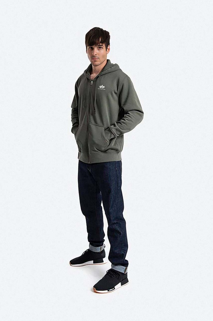 Alpha Industries bluza Basic Zip Hoody 118342.142 zielony AA00