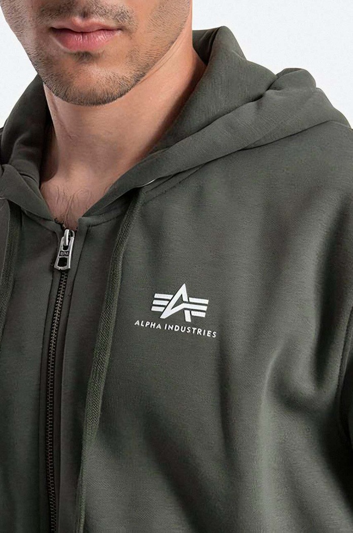 Alpha Industries bluza Basic Zip Hoody zielony 118342.142