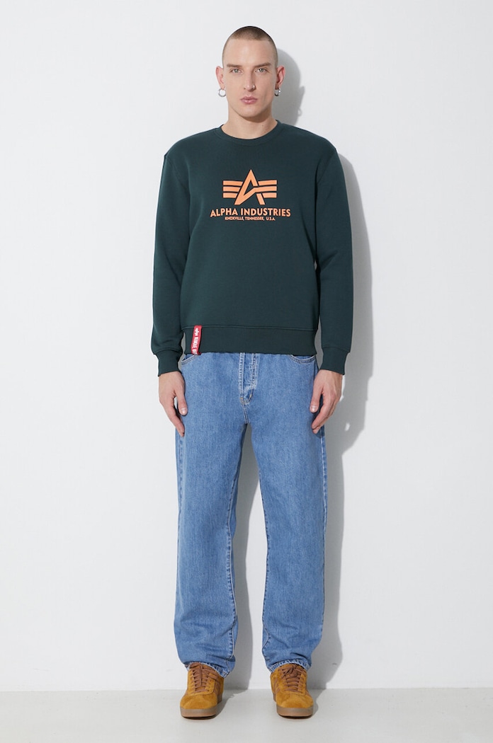 Alpha Industries bluză Basic Sweater 178302.353 verde AW23